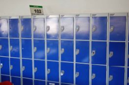 Twenty Grey/Blue Steel 4-Compartment Personnel Lockers (NOTE: No Keys held for Locks) (Located First