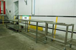 An Approx. 200cm x 75cm Stainless Steel Table with Under Shelf, An Approx. 72 inches x 30 inches