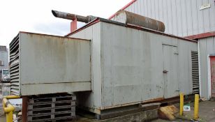 A Diesel Standby Generator Set, 500KVA Output, in Acoustic Housing with Roof mounted Exhaust,