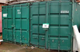 Two 20ft Long Green Steel Ship's Containers (NOTE: Needs a Method Statement and a Risk Assessment