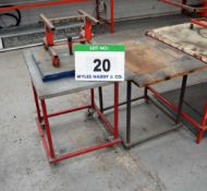 A Welded Steel Assembly Table with Rotating Workpiece Jig and Side Table (As Photographed)