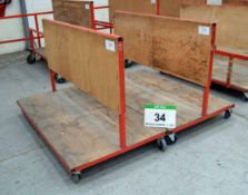Two 1700mm x 1000mm Welded Steel Materials Handling Trolleys (As Photographed)