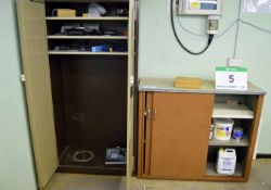 Two Steel Storage Cupboards and Contents (As Photographed)