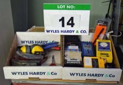 Two Boxes of Hand Tools and Test Equipment (As Photographed)
