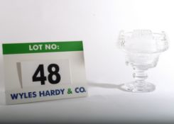 A Cut Glass Trophy of Bulbous Form with Castellated Rim on Stepped Stem and Plain Base, engraved