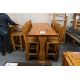6' WHITE PINE HIGH TOP BAR TABLE WITH 4 CHAIRS - L-72" W -28'' H- 42" - - Image 2 of 4