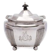 A Victorian silver tea caddy, maker Goldsmiths & Silversmiths Co, London,