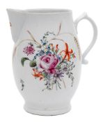 A Derby harvest jug: of baluster form with scroll handle,