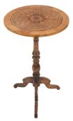 A 19th Century walnut and parquetry circular occasional table:,