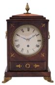 A Regency mahogany mantel clock with bracket: the eight-day duration timepiece single-fusee