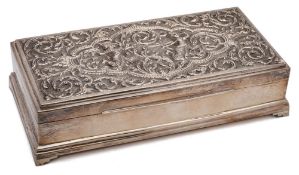 A Thai silver cigarette box, stamped Siam,