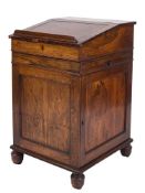 A Regency rosewood Davenport:,