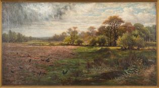 James Millar Mackay [1863-1936]- Crows on a ploughed field,