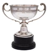 A George V silver two handled trophy cup, maker Sibray, Hall & Co Ltd, London,