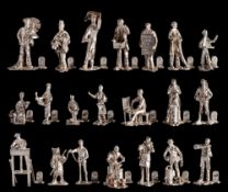 A set of twenty Elizabeth II silver novelty name place holders, maker Thomas Charles Jarvis, London,