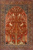 A Kashan prayer rug:,