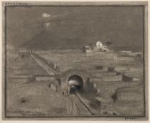Attributed to Albert Goodwin [1845-1932]- A Silent Highway, Pompei,