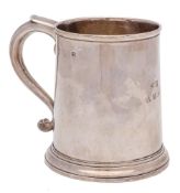 A George I Britannia silver mug, maker Thomas Parr I, London, 1719: initialled,