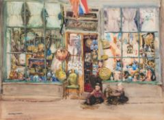 Winifred Donne [1882-1944]- The Old Curiosity Shop,:- signed bottom left watercolour, 26 x 36.