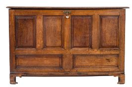 An 18th Century oak rectangular coffer:,