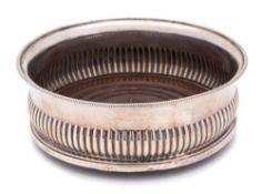 An early 19th century silver wine coaster, maker Samuel Roberts, George Cadman & Co, Sheffield,