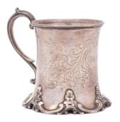 A Victorian silver christening mug, maker John Angell II & George Angell, London, 1846: initialled,