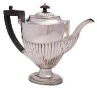 A George V silver coffee pot, maker Barker Brothers, Chester,