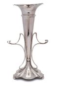 An Art Nouveau period silver vase, maker James Deakin & Sons, Sheffield,