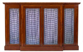 A 19th Century mahogany breakfront side cabinet:,