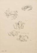 * Frank Brangwyn [1867-1956]- Studies of a frog, 1923,:- signed with a monogram,