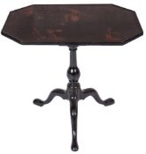 An early 19th Century later ebonised and chinoiserie octagonal occasional table:,