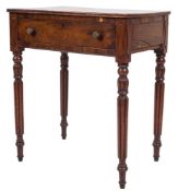 A Regency mahogany and rosewood crossbanded writing/side table:,