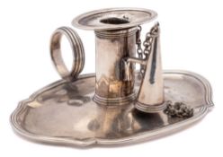 A George III silver taper chamberstick, maker H?, London,