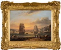 Thomas Luny [1759-1837]- Shaldon Bridge, Teignmouth, Devon,