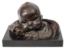 Barbara Tribe (1913-200) Bronze head of a child,