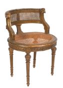 A French carved giltwood occasional chair:, of tub-shaped outline,