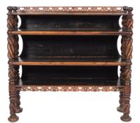 A 19th Century Chinese hardwood four tier open bookcase:,
