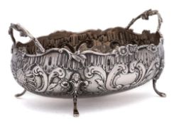A Dutch silver pedestal bowl, stamped marks, maker GW,