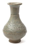 A Chinese Qingbai baluster vase: with flared rim,