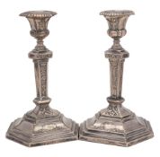 A pair of Victorian silver candlesticks, maker John Round & Son Ltd, Sheffield,