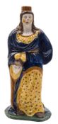 An unusual Prattware pottery figure: possibly Herodias with the head of John the Baptist,