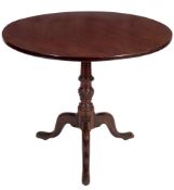 A Georgian mahogany circular tea table:,