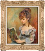 * Marcel Dyf [1899-1985] Petite fille au magazine,:- signed bottom right oil on canvas, 53 x 44.5cm.