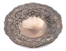 A George IV silver dish, maker S C Younge & Co, Sheffield, 1824: inscribed and dated,
