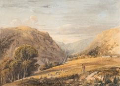 Anthony Vandyke Copley Fielding [1787-1855]- Nanette Rocks,:- watercolour 15.5 x 21cm.