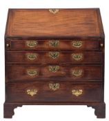 A George III mahogany bureau:,