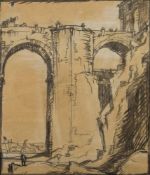 * Frank Brangwyn [1867-1956]- St Martin's Bridge, Toledo,