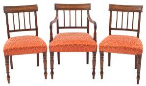 A set of eight Regency mahogany dining chairs:,