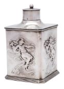 An Art Nouveau period silver tea caddy, maker Goldsmiths & Silversmiths Co Ltd, London,