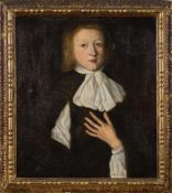 English School mid 17th Century- Portrait of a young gentleman, bust-length,